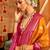 Orange ethnic motifs zari patola saree