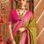 Olive ethnic motifs woven design zari  patola saree