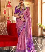 Pink ethnic motifs zari patola saree