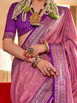 Pink ethnic motifs zari patola saree 4