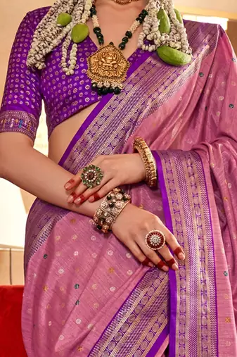 Pink ethnic motifs zari patola saree