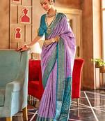 Lavender ethnic motifs zari patola saree