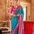 Blue ethnic motifs woven design zari  patola saree