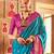 Blue ethnic motifs woven design zari  patola saree