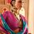 Blue ethnic motifs woven design zari  patola saree