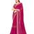 pink floral printed zari chiffon saree