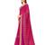 pink floral printed zari chiffon saree
