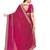 pink floral printed zari chiffon saree
