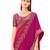 pink floral printed zari chiffon saree