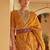 Mustard geometric silk blend ikat saree