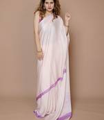 cream ethnic motifs printed satin saree