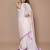 cream ethnic motifs printed satin saree