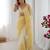 yellow embellished beads and stones chiffon saree