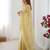 yellow embellished beads and stones chiffon saree