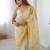 yellow embellished beads and stones chiffon saree