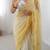 yellow embellished beads and stones chiffon saree