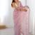 mauve embellished beads and stones chiffon saree