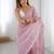 mauve embellished beads and stones chiffon saree