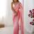 pink embellished beads and stones chiffon saree