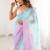 multicolor embellished sequinned poly chiffon saree