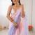multicolor embellished sequinned poly chiffon saree