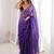purple women purple embellished zari satin designer saree with unstiched blouse