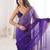 purple women purple embellished zari satin designer saree with unstiched blouse