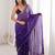purple women purple embellished zari satin designer saree with unstiched blouse