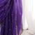 purple women purple embellished zari satin designer saree with unstiched blouse