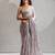 grey embellished beads and stones satin designer saree