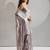 grey embellished beads and stones satin designer saree