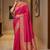 Pink woven design zari silk blend designer banarasi saree