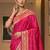 Pink woven design zari silk blend designer banarasi saree