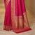 Pink woven design zari silk blend designer banarasi saree