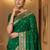 Green zari silk blend designer banarasi saree