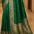 Green zari silk blend designer banarasi saree
