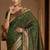 Green woven design zari silk blend designer banarasi saree