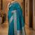 Teal zari silk blend designer banarasi saree