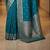 Teal zari silk blend designer banarasi saree