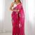pink ethnic motifs sequinned organza saree