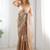 beige embellished floral sequinned organza saree