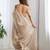beige embellished floral sequinned organza saree