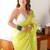 lime embellished sequinned organza saree