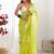 lime embellished sequinned organza saree