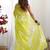 lime embellished sequinned organza saree