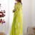 lime embellished sequinned organza saree