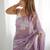 lavender embellished sequinned organza saree