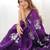 purple ethnic motifs sequinned organza saree