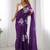 purple ethnic motifs sequinned organza saree