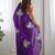 purple ethnic motifs sequinned organza saree